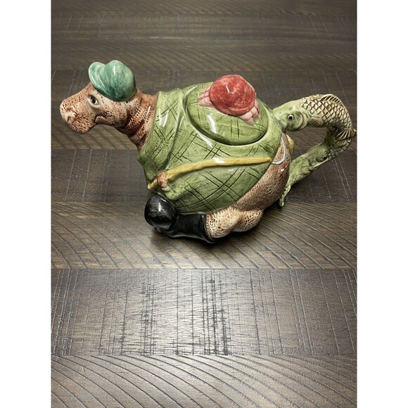 Vintage RARE 2003 Omnibus Fitz and Floyd Teapot Camel / Fishing Buddies & Gear - Picture 2 of 8